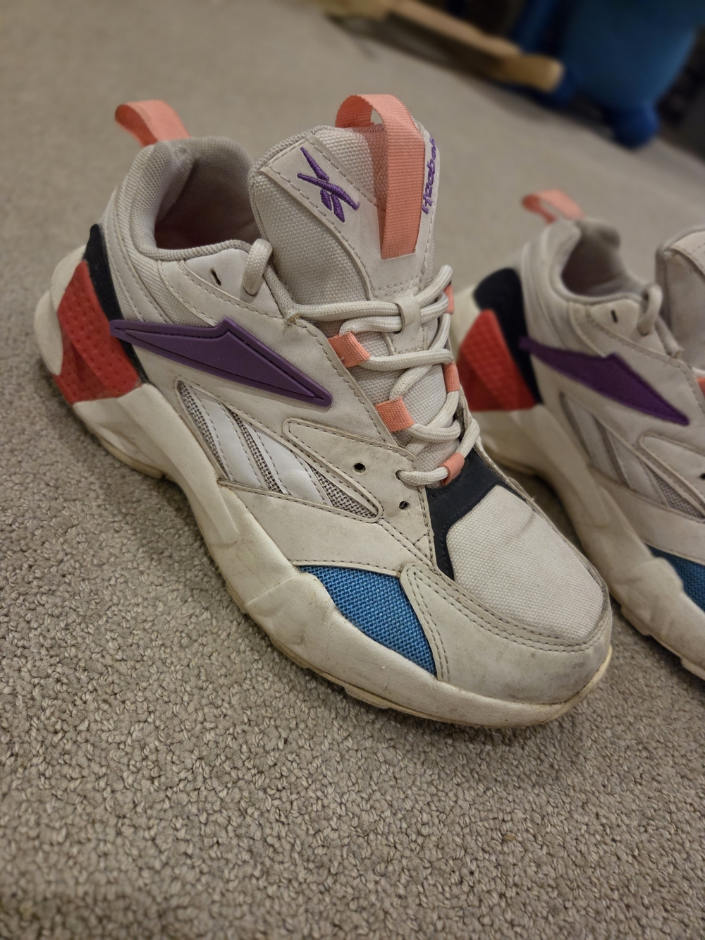 Reebok Aztrek Double Mix Pops Women's Athletic Sneakers White & Purple